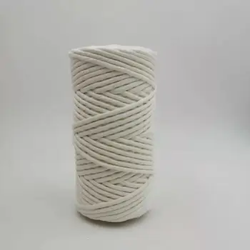 

ROPEMATE PREMIUM SOFT COTTON CORD 4MM 100M - 1 SINGLE STRAND - SNOW WHITE COLOR
