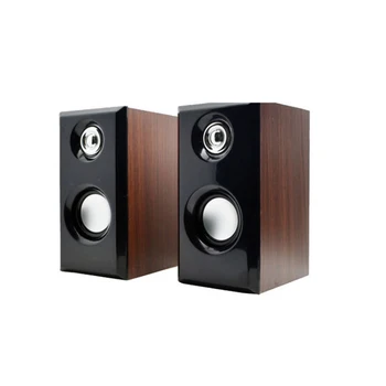 

USB 2.0 Subwoofer Computer Speaker Wooden Speaker Mini Desktop Computer Small Speaker Suitable for Laptop / MP3 / Mobile Phone