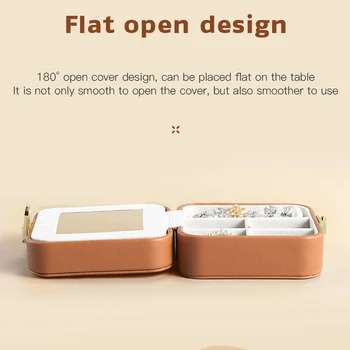 

Women Girls Universal Bedroom Rings Earrings Solid Storage Box Mini Portable Stylish Jewelry Case Lightweight Necklace Display