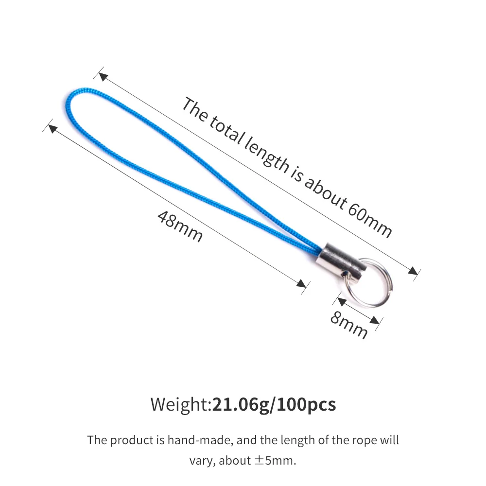 100 шт цветной полиэфирный шнур с двойным кольцом ювелирный шнур для мобильного телефона с подвеской ручной работы