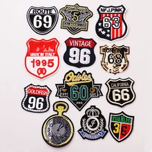 2 шт. цифровая медаль, часы значок вышитые железные нашивки для одежды DIY полосатая одежда Лоскутные наклейки пользовательские значки