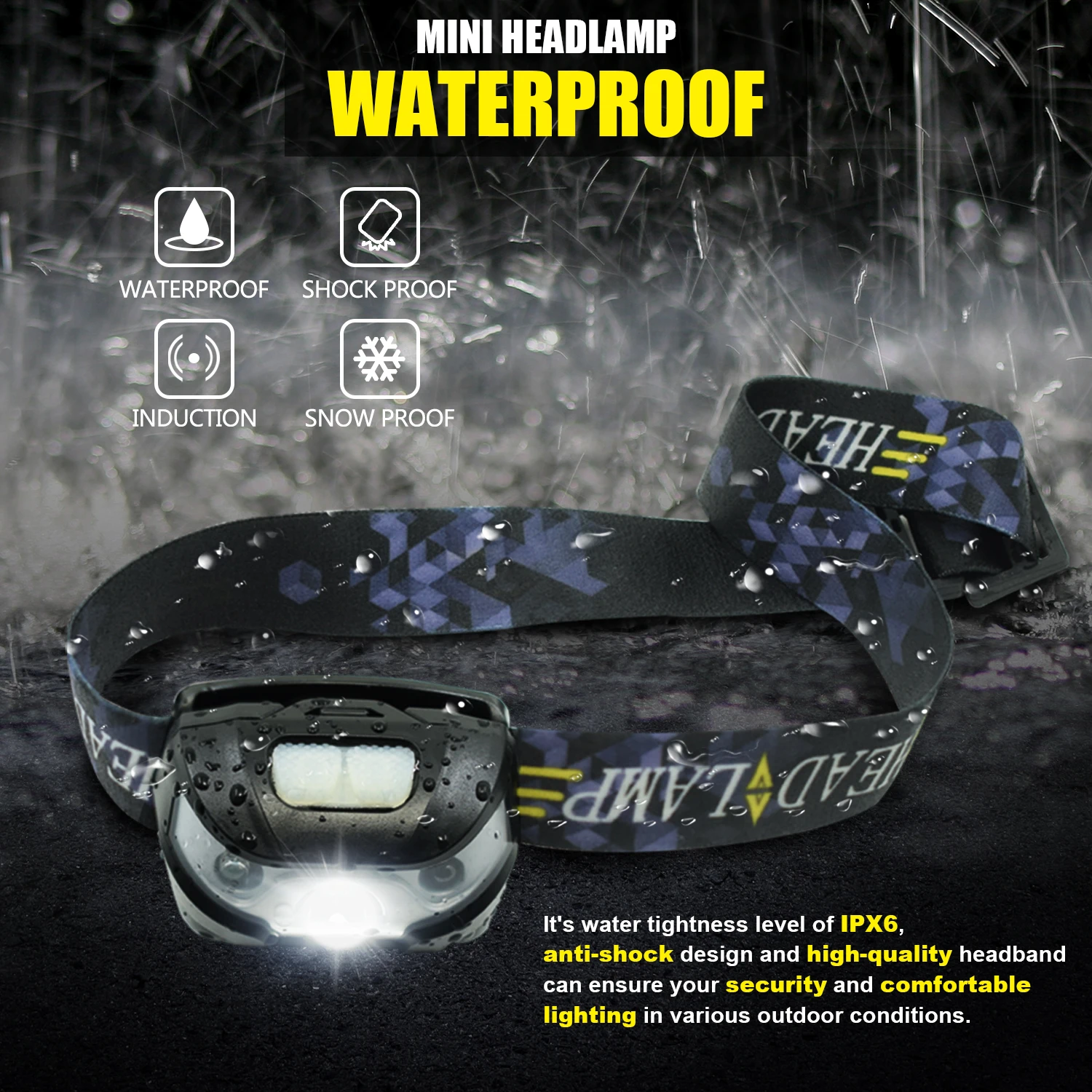 Super Bright 3 Modes LED Headlamp Mini Gesture Sensing Rechargeable Frontal Headlight Portable 3000 Lumens Cycling Fishing Torch Super Bright 3 Modes LED Headlamp Mini Gesture Sensing Rechargeable Frontal Headlight Portable 3000 Lumens Cycling Fishing Torch