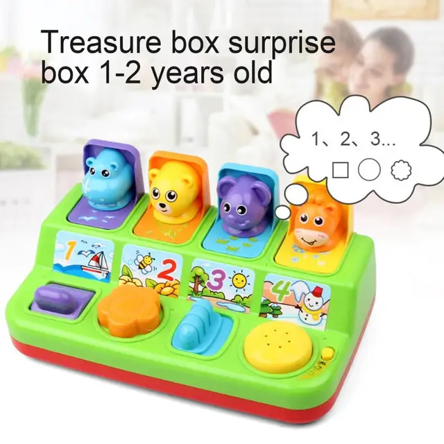 Creative Cute Cartoon Animal Shape Peekaboo Pop-Up Interactive Game Puzzle Toy with Music Kids Gift 1