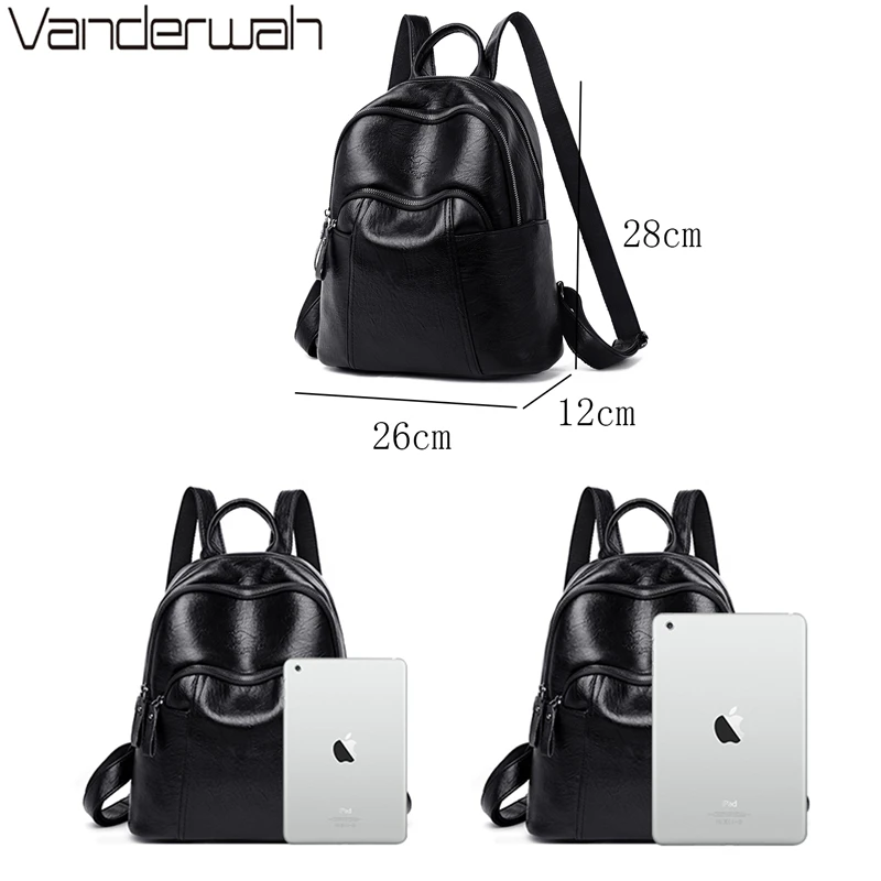 Bagpack Women Leather Backpack High Quality Female Shoulder Bag Casual Solid Backpack Purse School Bag For Teenage Girls Mochila
