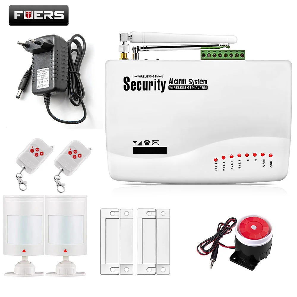 Fuers Wireless/Wired GSM Voice Home Security Burglar Android IOS Alarm System Auto Dialing Dialer SMS Call Remote Control Alarm