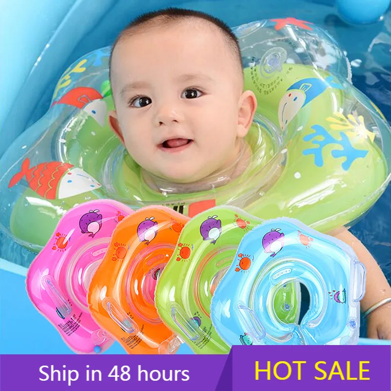 Accesorios de natación para bebé, tubo de Anillo para el cuello, flotador infantil de seguridad para el baño, flamenco inflable, agua inflable