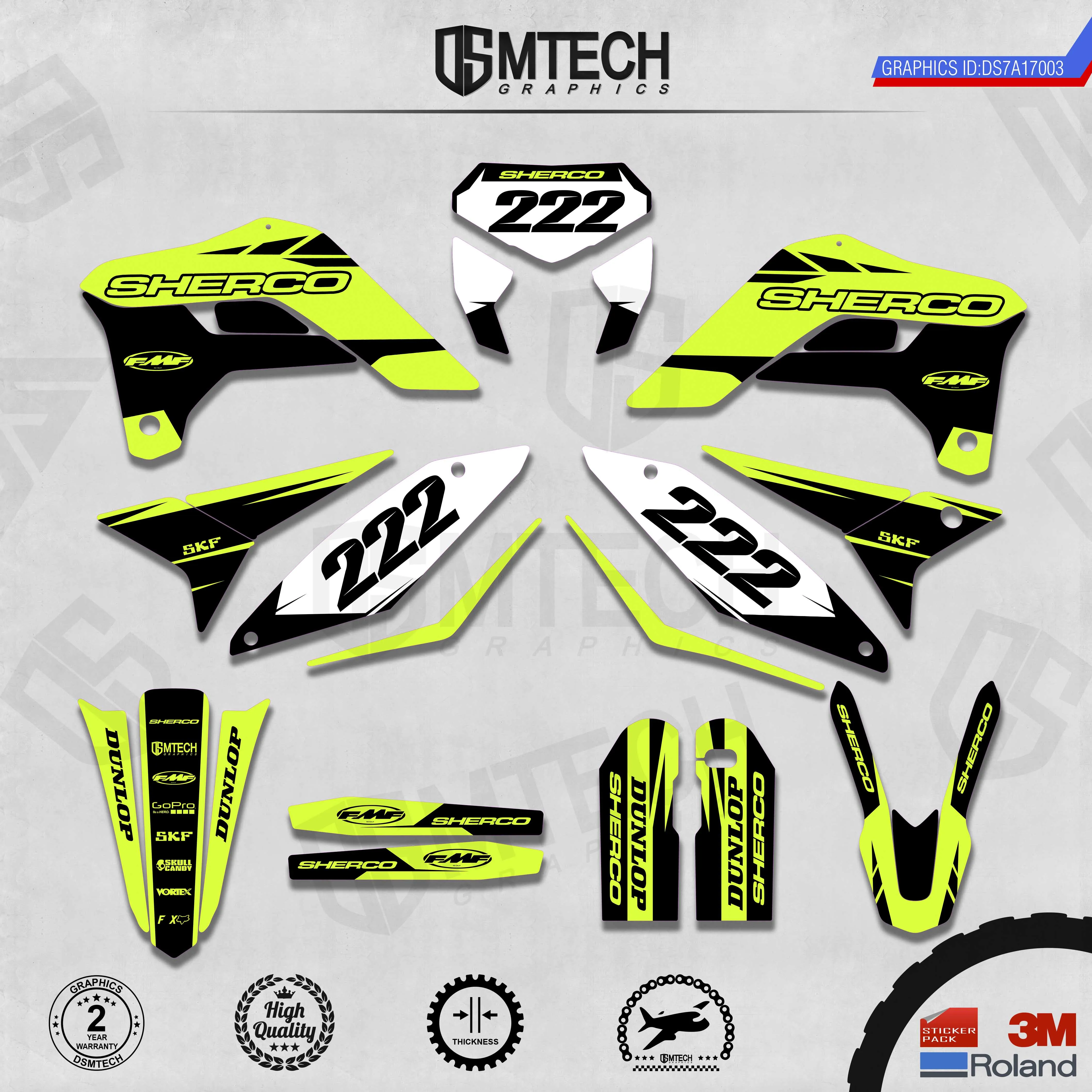 DSMTECH  Custom Team Graphics Decals 3M Stickers Kit For SHERCO Sticker 2017 2018 2019 2020  SE SEF  003