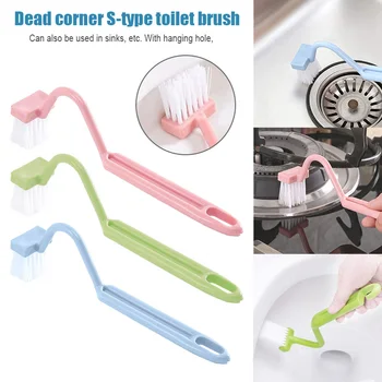 

Toilet Cleaning Brush Tool S Shape with Hanging Hole for Home Kitchen Bathroom CLH@8