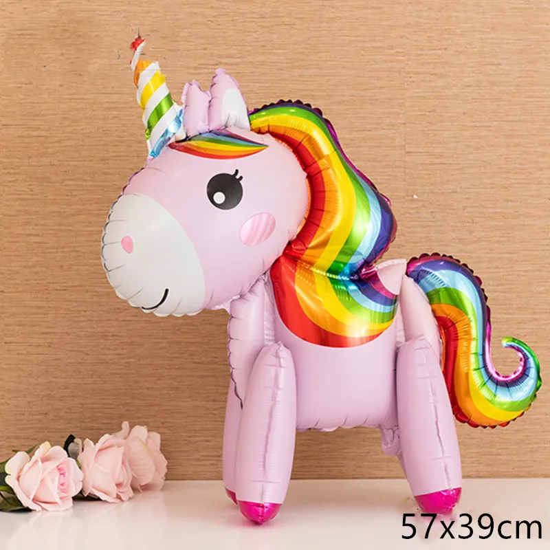 as picture Пони Фольга Воздушный шар 3D Diy воздушный шар лошадь Милая Радужная лошадка стоячий шар ребенок день рождения лошадь вечерние украшения - Цвет: as picture
