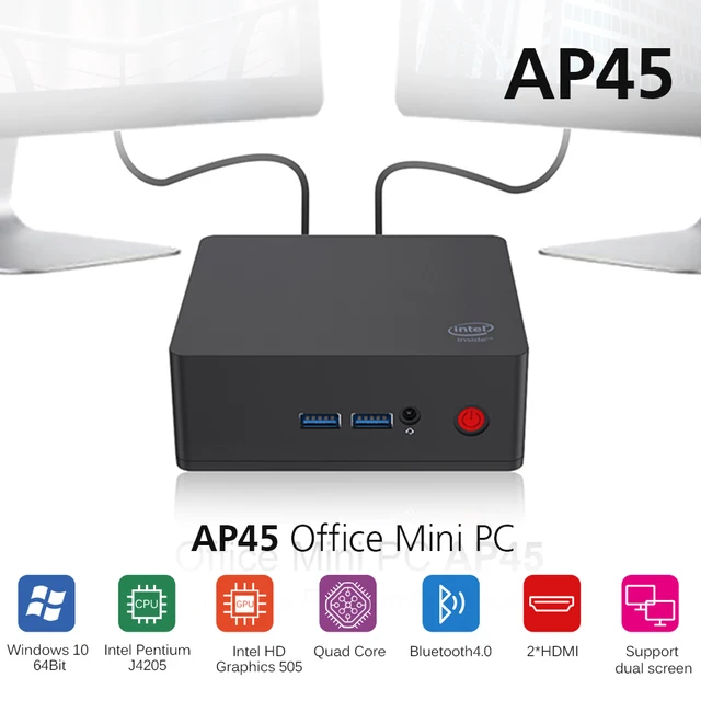 $US $157.89  AP45 Office Mini PC Intel Apollo Lake J4205 Intel HD Graphics 505 Win10 8GB 256/512GB ROM 2.4G+5.8G