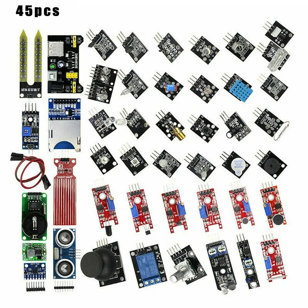 45pcs Замена модуля датчика DIY проекты 45 в 1 для Arduino Raspberry Pi - Цвет: 45pcs