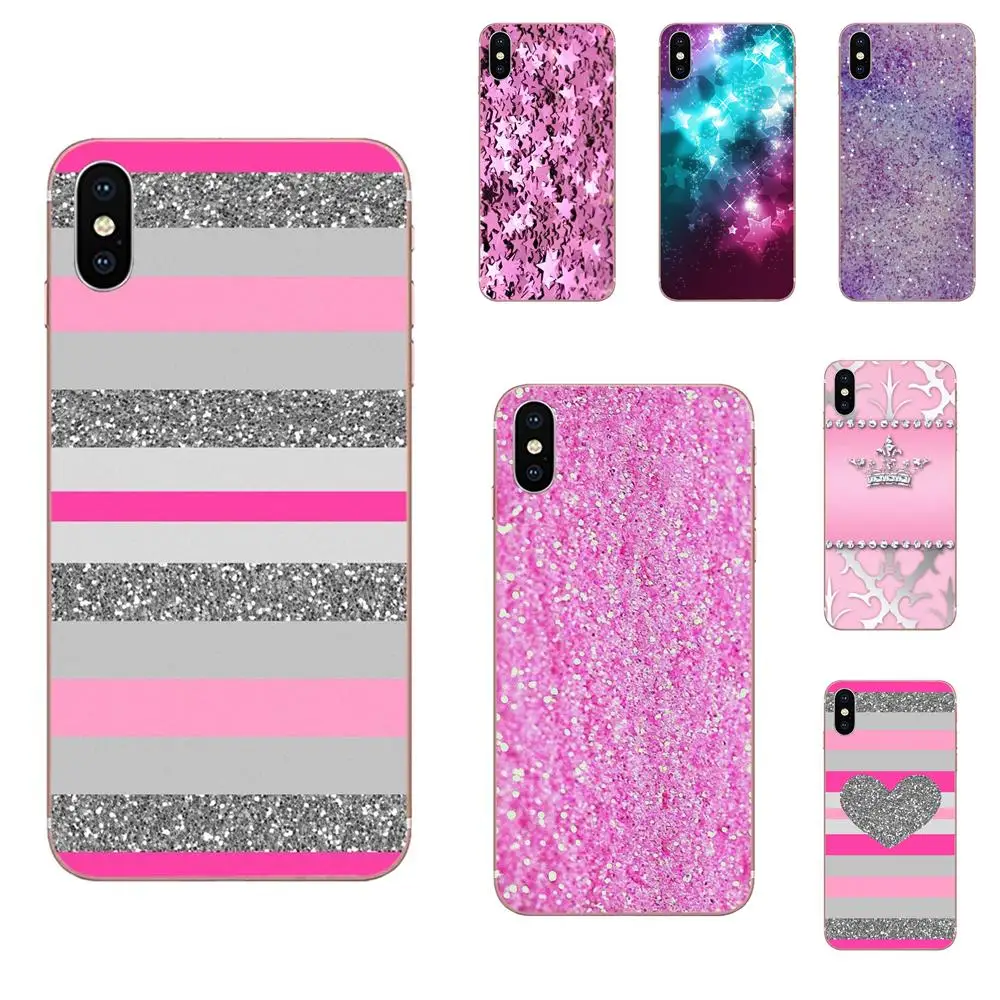 TPU Pattern Case Cover Silver Pink Glitter For Xiaomi Mi3 Mi4 Mi4C Mi4i Mi5 Mi 5S 5X 6 6X 8 SE Pro Lite A1 Max Mix 2 Note 3 4 | Мобильные