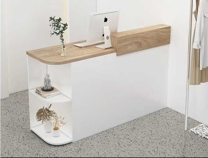 Clothing store cashier desk women's shop small bar table simple modern beauty salon front desk circular reception