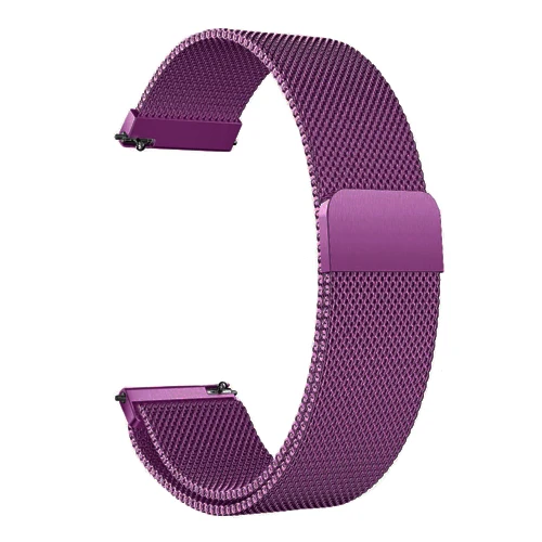 Strap 22mm 20mm for Samsung Galaxy Watch 42mm 46mm Milanese Stainless Steel Loop for Samsung Gear Classic Frontier Amazfit bip - Цвет ремешка: purple
