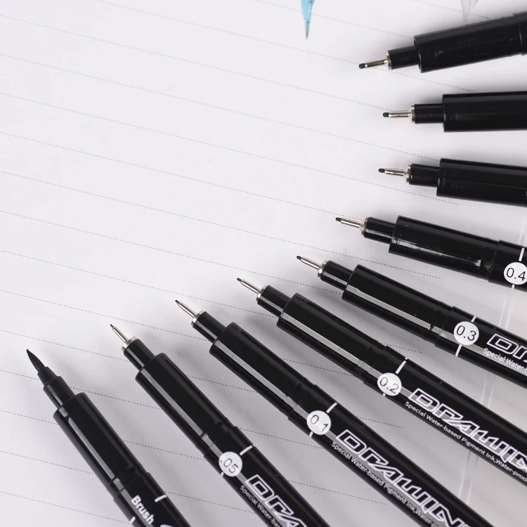 9 шт./компл. черный пигмент Liner Neelde Водонепроницаемая ручка для рисования Pigma Micron Sunproof маркер ручка для эскизов Офис школа