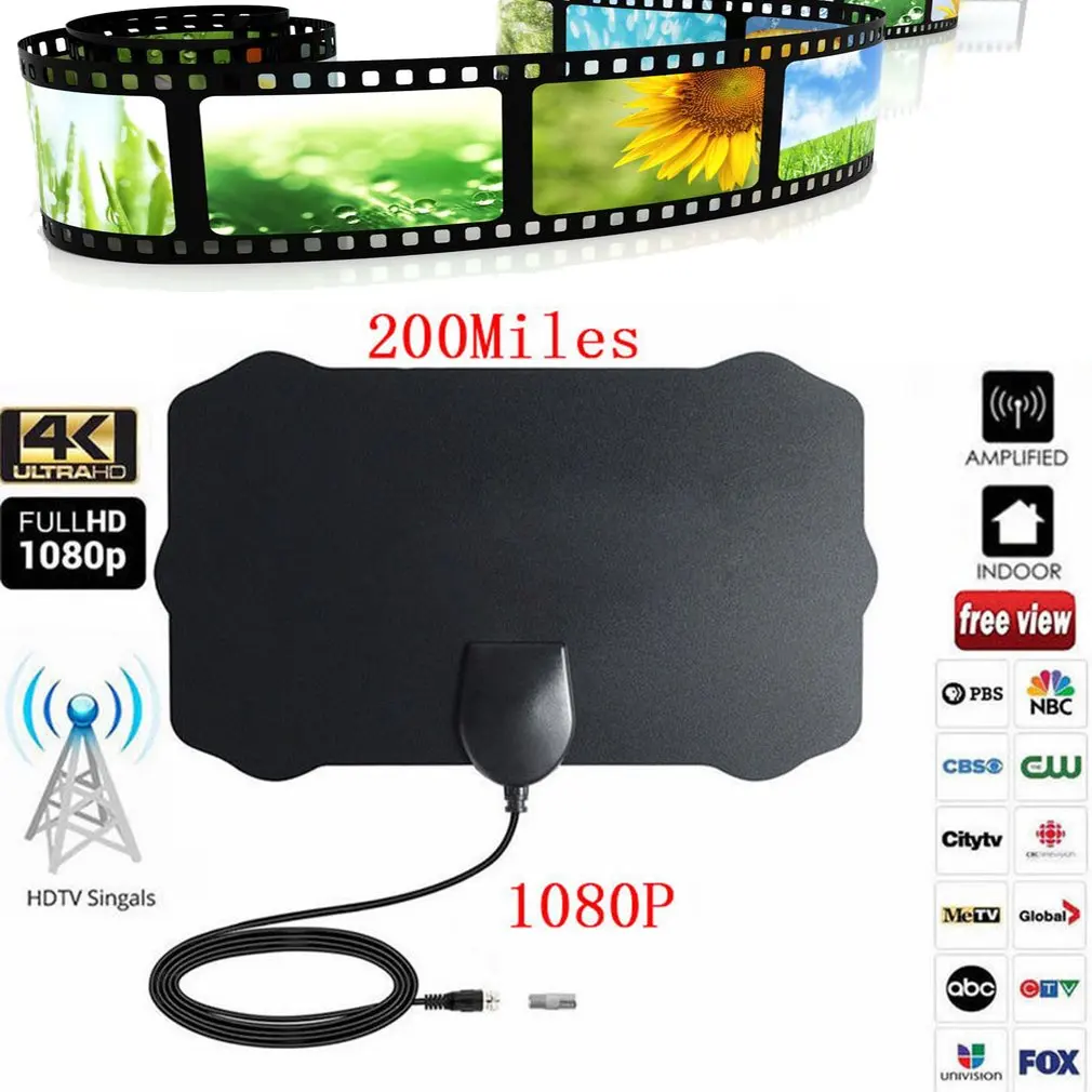 TY22 200 Миля Диапазон антенна ТВ цифровой HD Skywire антенна цифровой Крытый HD ТВ 1080P 10dBi зерновой сигнал приемник