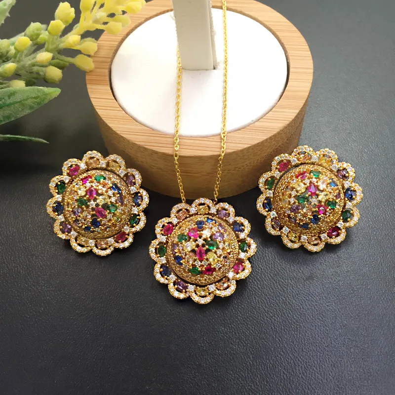 Lanyika ювелирные изделия Изящные кнопки цвет микроинкрустация Цирконом ожерелье с