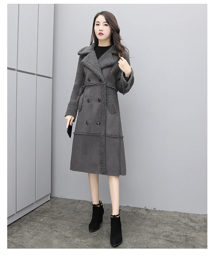 Winter Coat Women Wool Coat Parka Lamb Suede Coat Female Wadded Cotton Jacket Women Basic Coats,Manteau Femme DF896