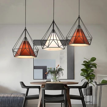 

Nordic Masonry Vintage Iron LED Kitchen Dining Bar Pendant Lights Cafe Hanging Pendant Lamp Living Room Fixtures Retro Luminaire