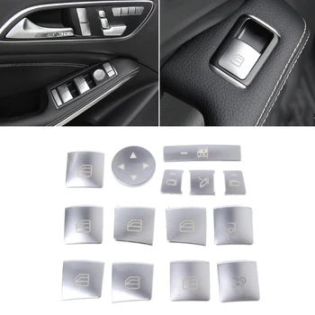 

Car Window Glass Lift Button Sticker For Mercedes Benz A B C E GLA CLA GLK GL ML GLE Class