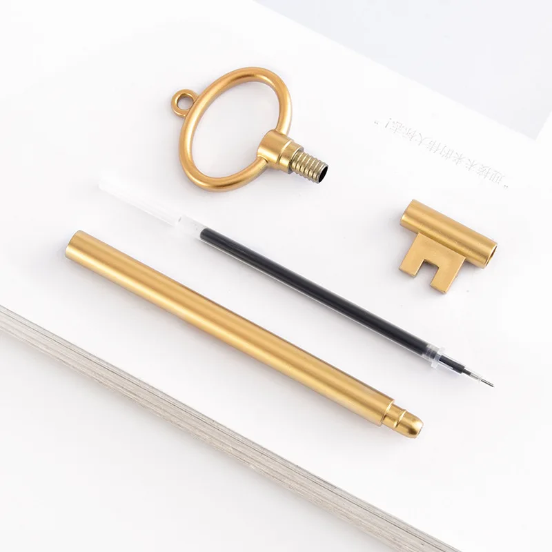 Retro Key Shape Gel Pen 1 Pcs Black Signature Pen Student School Office Stationery