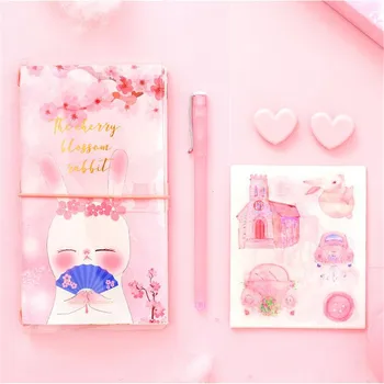 

1pcs New diary cute cartoon diy notebook girl heart account diary plan notebook loose-leaf notebook diary