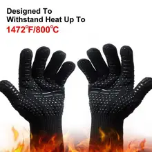 Gran oferta 800 grados Celsius guantes de alta temperatura resistentes al corte Anti-brillante fuego Color mantener BBQ guantes ignífugos guantes de nomex(Hong Kong,China)