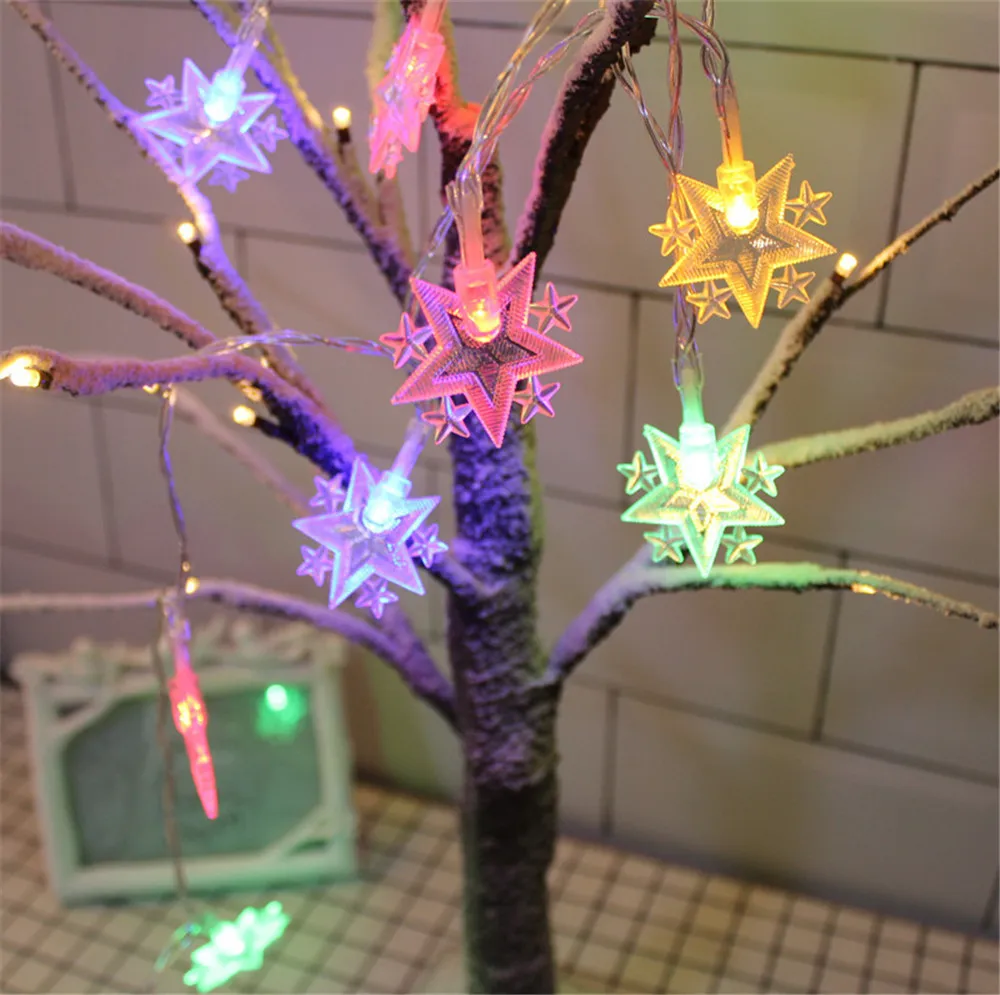 10Leds/20Leds Battery Powered  LED Star Moon Fairy Garland String Lights New Year Christmas Wedding Home Indoor Decoration light