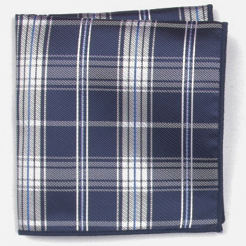  navy plaid patterned pocket square with patterns handkerchief
