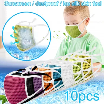 

10pc Adjusting SummerIce Silk Cold Fabric Reusable Dustproof Face Mask Dust Mask Washable And Reusable Lot Maska Mascarillas