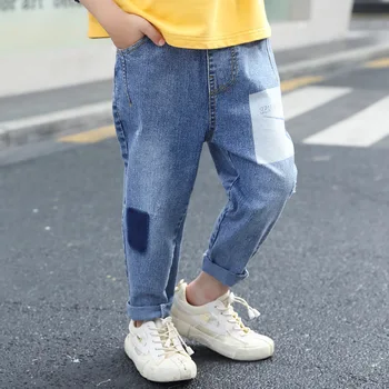 

Spring 2020 Teems Kids Boys Jeans Pants Clothing Children Denim Patchwork Trousers Clothes Little Big Summer Boy Jeans Bottoms
