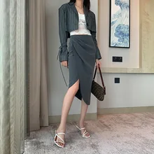 TVVOVVIN, высокая талия, сплошной цвет, вышивка, посылка, бедра, юбка, нерегулярная, половина тела, женская,, одноцветная, темпераментная короткая юбка ZX101