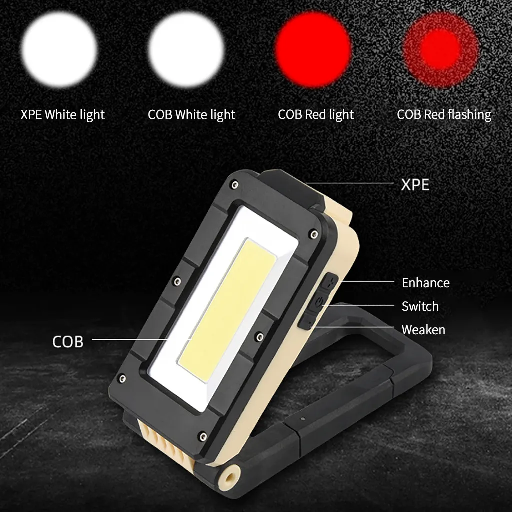 Portable COB led work light bar Rechargeable Magnetic Lamp Folding Inspection Torch powerful light Lightweight Camping Lantern#4