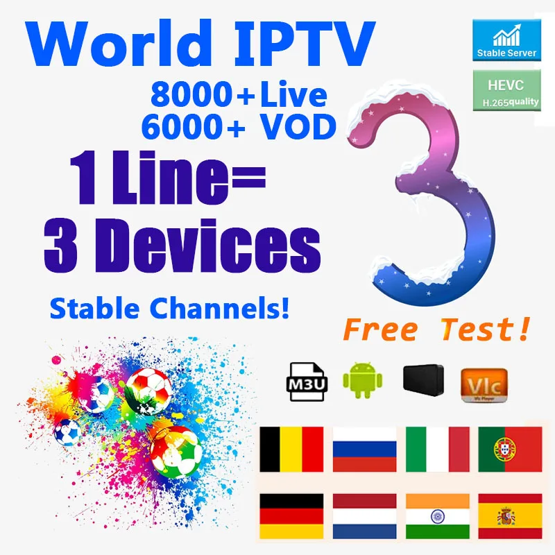 

World tv m3u support for 3 devices 12 14 15 month warranty for with Adult Smart tv Android Tv Box vlc Spanish Poland free test