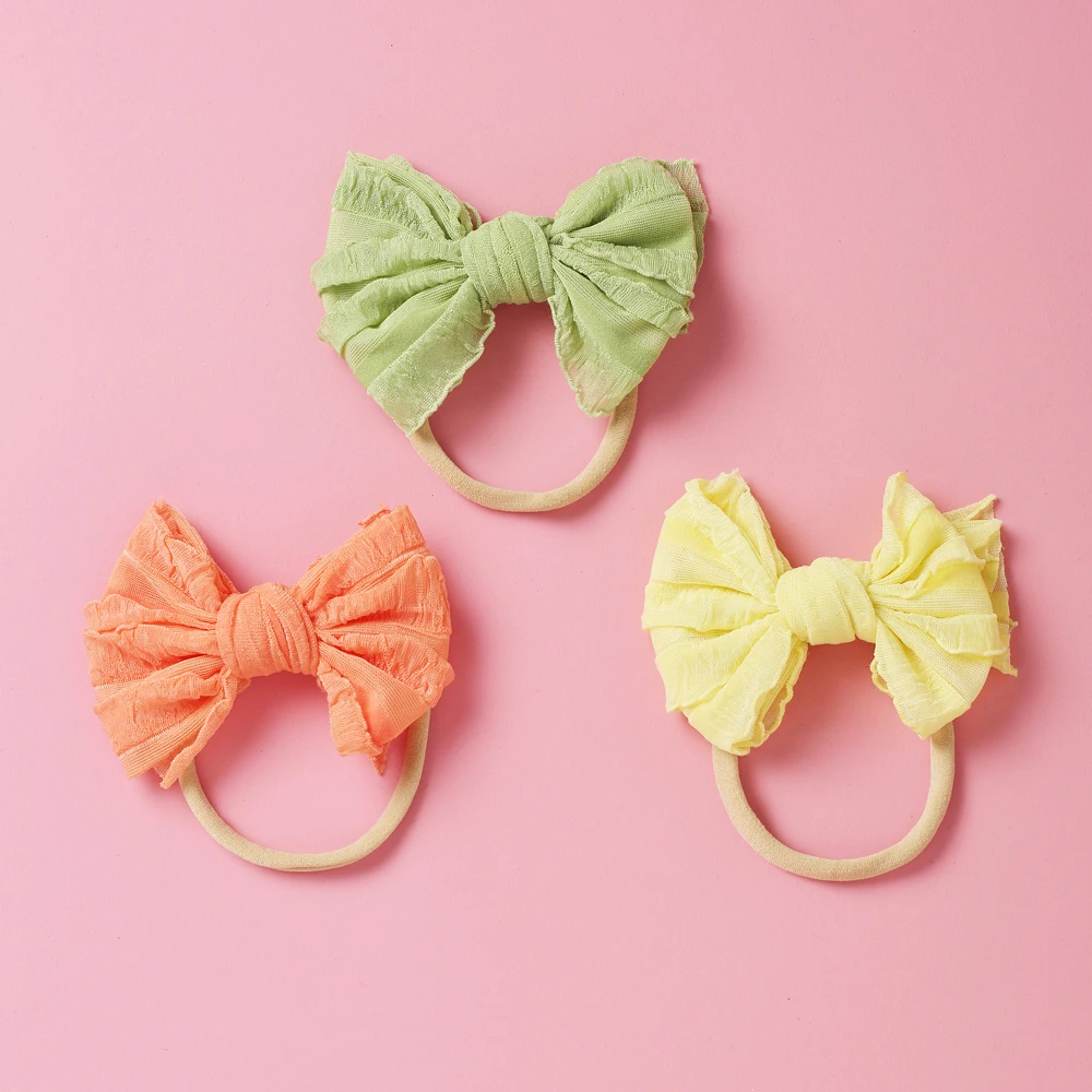 

Chiffon Knot bow Nylon headbands, Baby Girls hair accessories