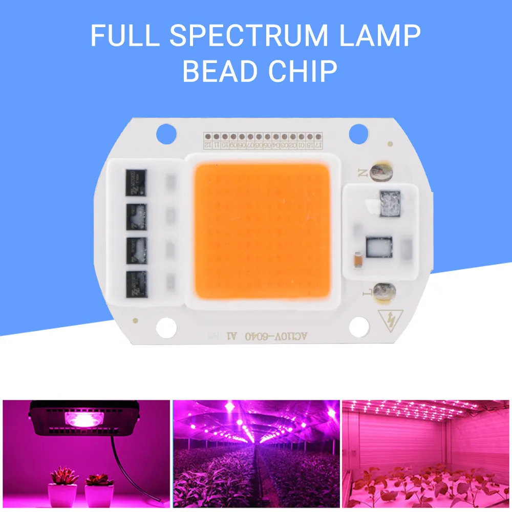 

AC 110V COB LED Chip Phyto Lamp Full Spectrum 50W For Indoor Plant Seedling Grow and Flower Growth Fitolamp