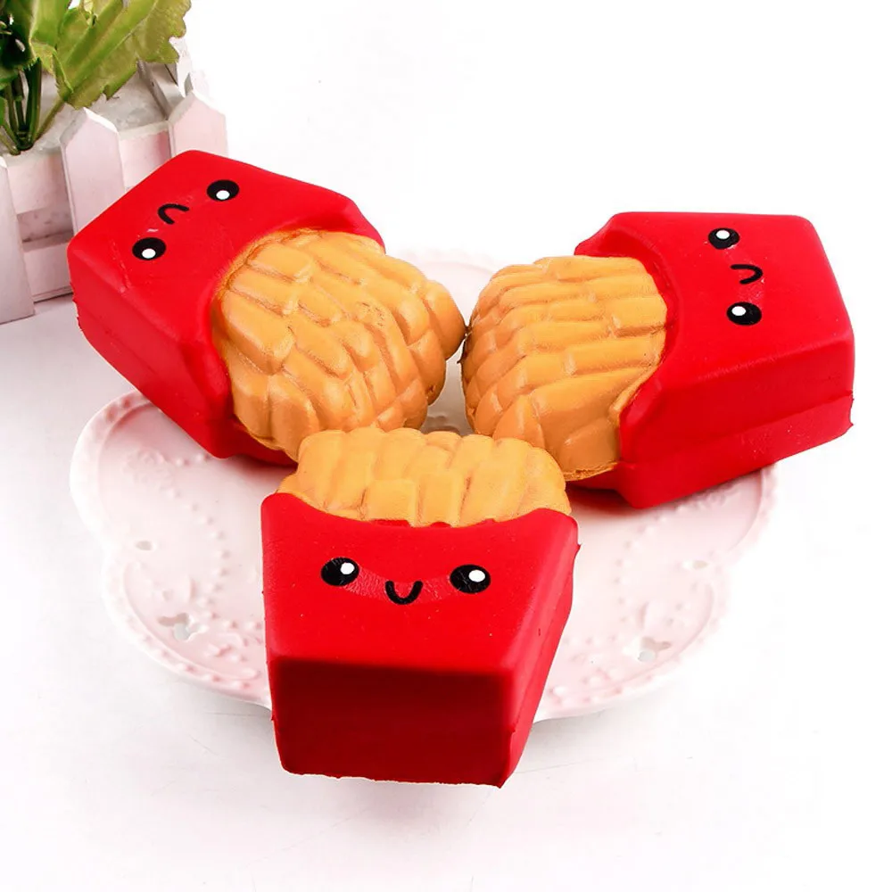 Забавные мягкие Kawaii игрушки 12 см картофель фри крем ароматизированный компресс 6 секунд медленно поднимающаяся Игрушка антистресс снятие стресса