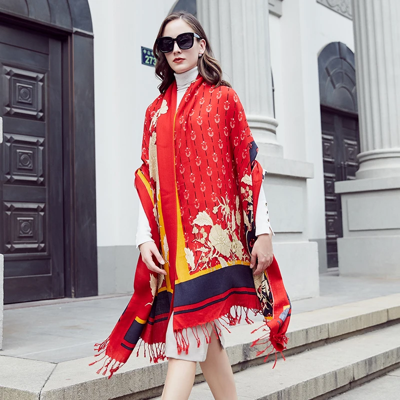 DANA XU роскошный женский шарф бренд Foulard Femme из чистой шерсти Bufanda Mujer Casaco Feminino пашмины модные красные пашмины