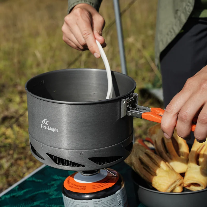 Fire Maple Camping Cookware Utensils Dishes Camp Cooking Set Hiking Heat  Exchanger Pot Kettle FMC-FC2 Outdoor Tourism Tableware