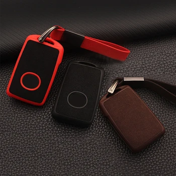 

Suede Leather TPU Car Key Case Cover For Mazda 3 Alexa CX4 CX5 CX8 2019 2020 3 Buttons Smart Remote Key Holder Car Accessories