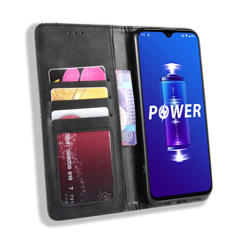 Для UMI umidigi power Case Book Wallet винтажный тонкий магнитная кожа флип-чехол Подставка для карт мягкий чехол роскошные сумки для мобильных телефонов