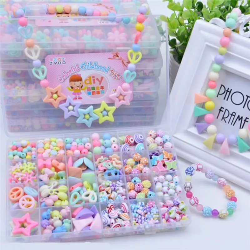C DIY игрушка с бисером, набор аксессуаров для детей, креативная девушка, плетение браслета, изготовление ювелирных изделий, развивающие игрушки для детей, рождественский подарок - Цвет: C