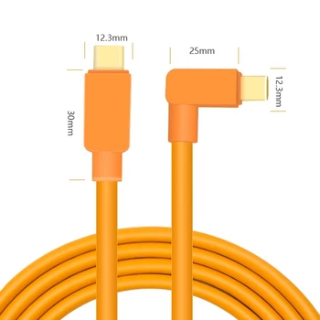 

Type-C to USB-C Cable, 1.5m-10m(5.5mm), High-Visibility Orange Elbow design High-speed online TX3 GFX50R GXF100 for Nikon Z6 Z7