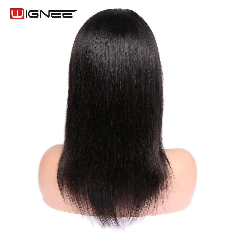 Wignee 13*4 прямые человеческие парики с волосами младенца для черных/белых женщин Remy