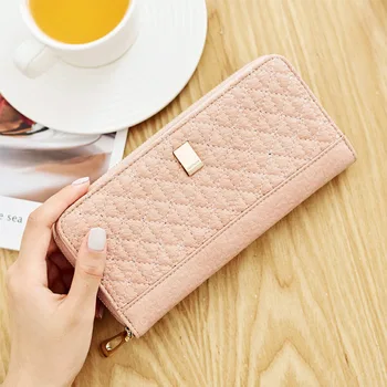 

Brand New Women Wallets Long Zipper Coin Purses Fashion Hasp Linger Wallet Design Clutch Female Money Bag Credit Card Holder