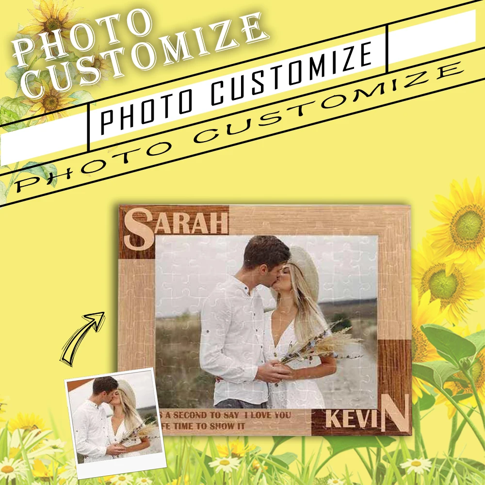 JIMITU Personalized Custom Photo Jigsaw Puzzle Rectangle Couple Gift DIY 80/110/500/1000 Pieces Family Game Hanging Pictures |
