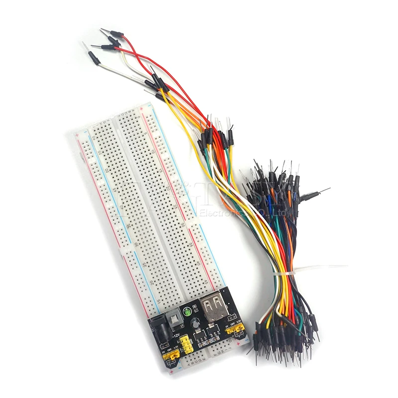 Макетная плата PCB без пайки MB102 830 точек 1 шт. с 65 пусковыми проводами и стартовым