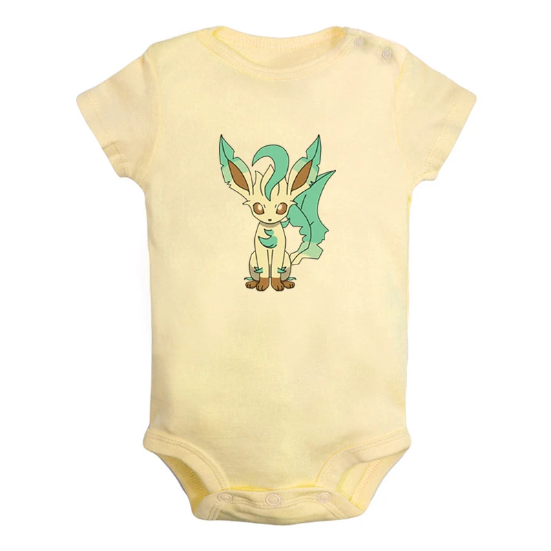JcBaby990YD Милый мультяшный Покемон Leafeon Sylveon, Одежда для новорожденных мальчиков и девочек, комбинезон с принтом, боди для младенцев, хлопковая одежда с короткими рукавами - Цвет: JcBaby990YD