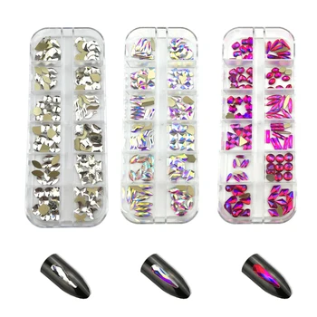 

3d nail art decorations rhinestones set mix glitter Glass charms stones and crystals diamonds gems manicure nails accessories