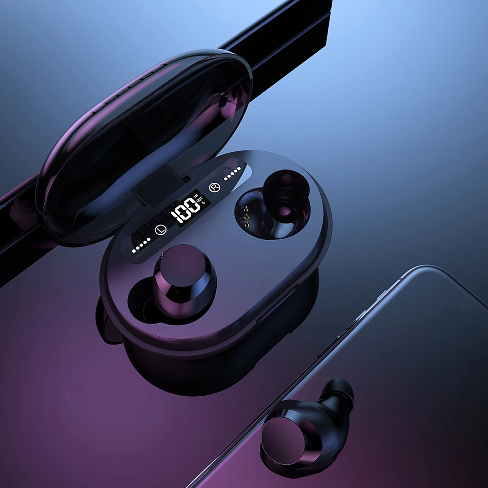 C8S TWS 5,0 Bluetooth наушники 3D стерео беспроводные наушники с двойным микрофоном внешний аккумулятор шумоподавление Водонепроницаемая игровая гарнитура